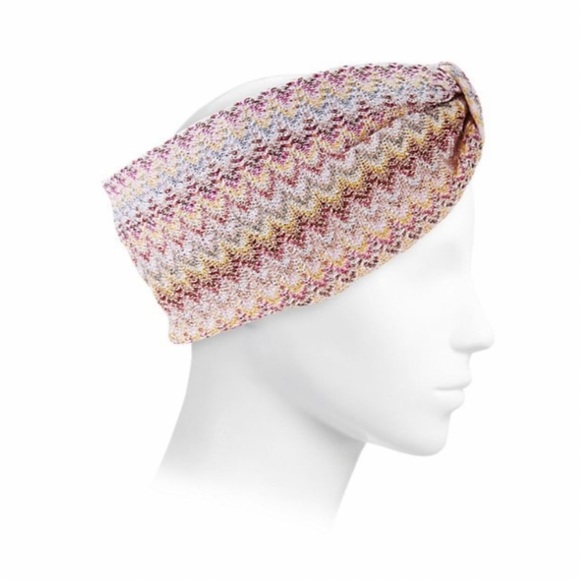 💕x2HP💕Missoni pink knit zig zag chevron headband - Picture 4 of 9